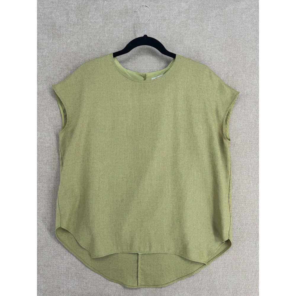 MM.LaFleur Didion Top Sage Green Textured Shell Sleeveless Blouse Small
